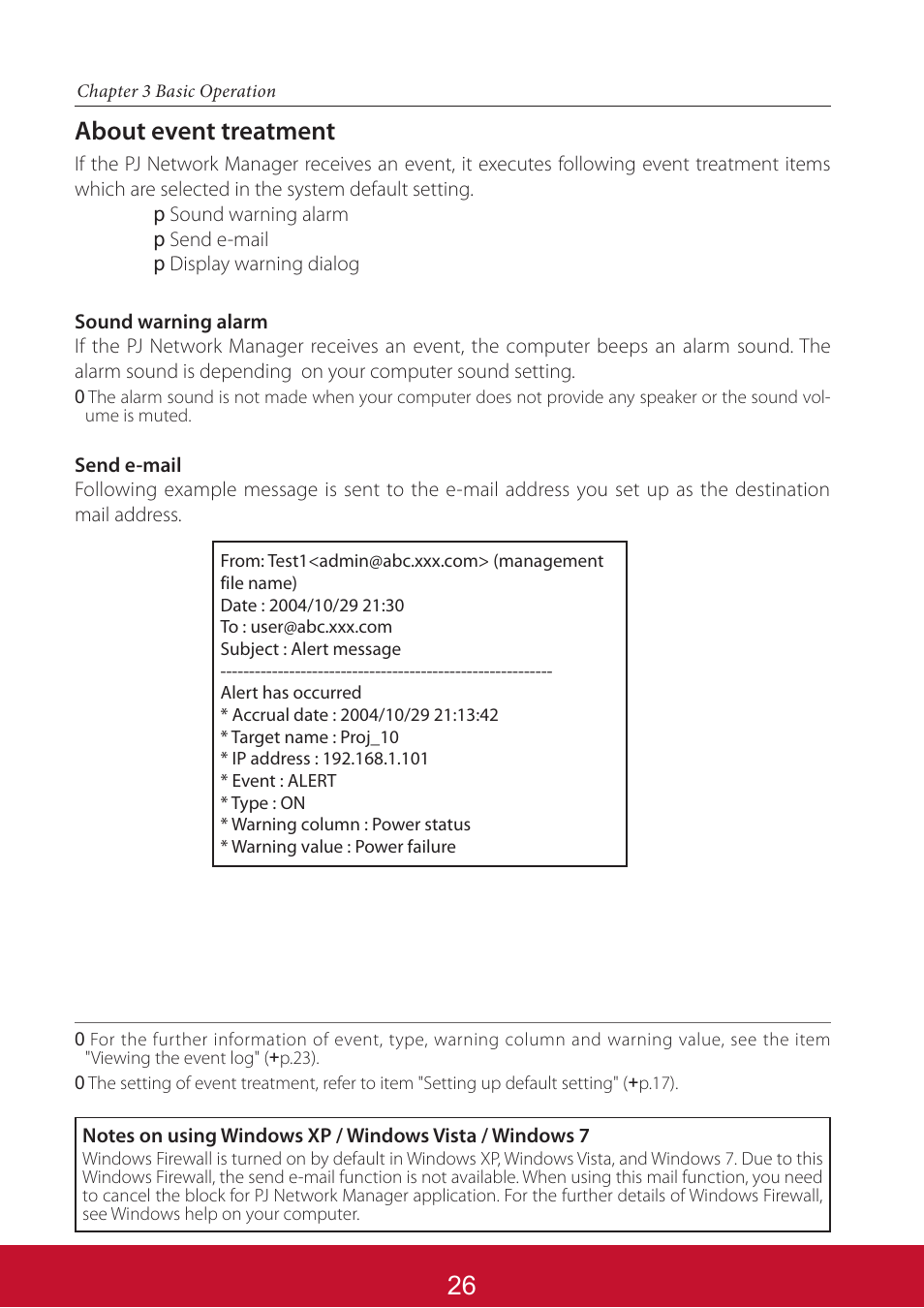 About event treatment | VIEWSONIC PJL6233 User Manual | Page 170 / 176