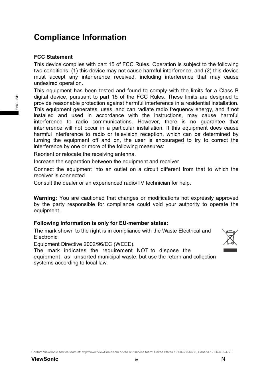 Compliance information | VIEWSONIC N4290p User Manual | Page 5 / 42
