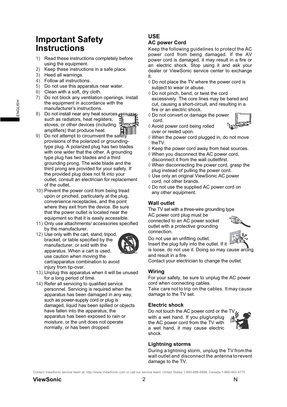 Important safety instructions | VIEWSONIC N4290p User Manual | Page 9 / 42