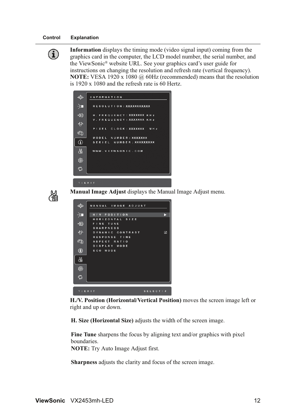 VIEWSONIC VX2453mh-LED User Manual | Page 14 / 25