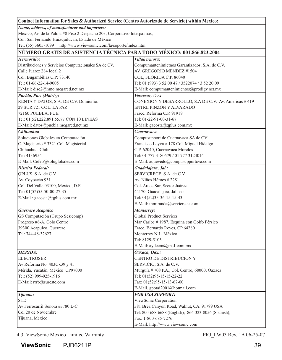 VIEWSONIC VS13729 User Manual | Page 41 / 42