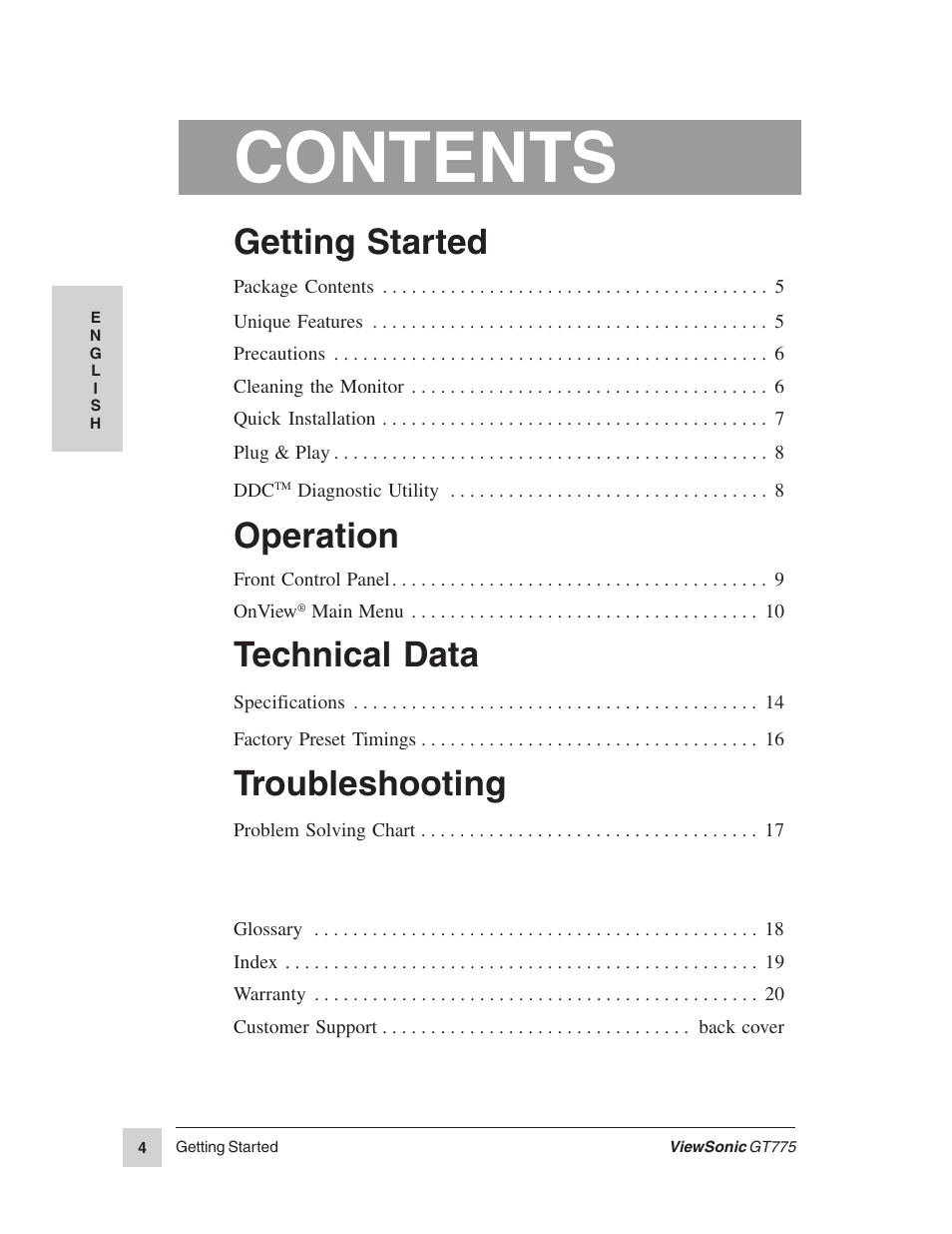 VIEWSONIC GT775 User Manual | Page 4 / 22
