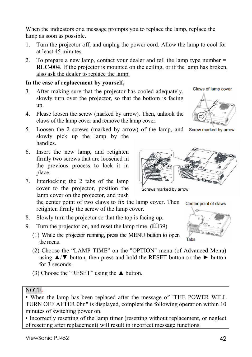 VIEWSONIC PJ452 User Manual | Page 46 / 60