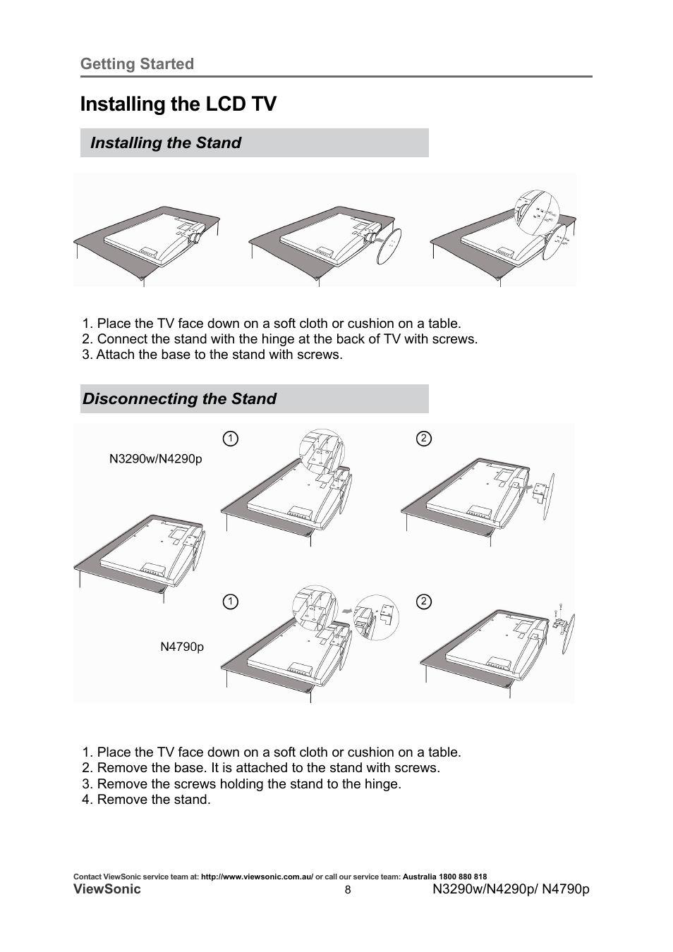 Installing the lcd tv | VIEWSONIC VS12280-1A User Manual | Page 13 / 43