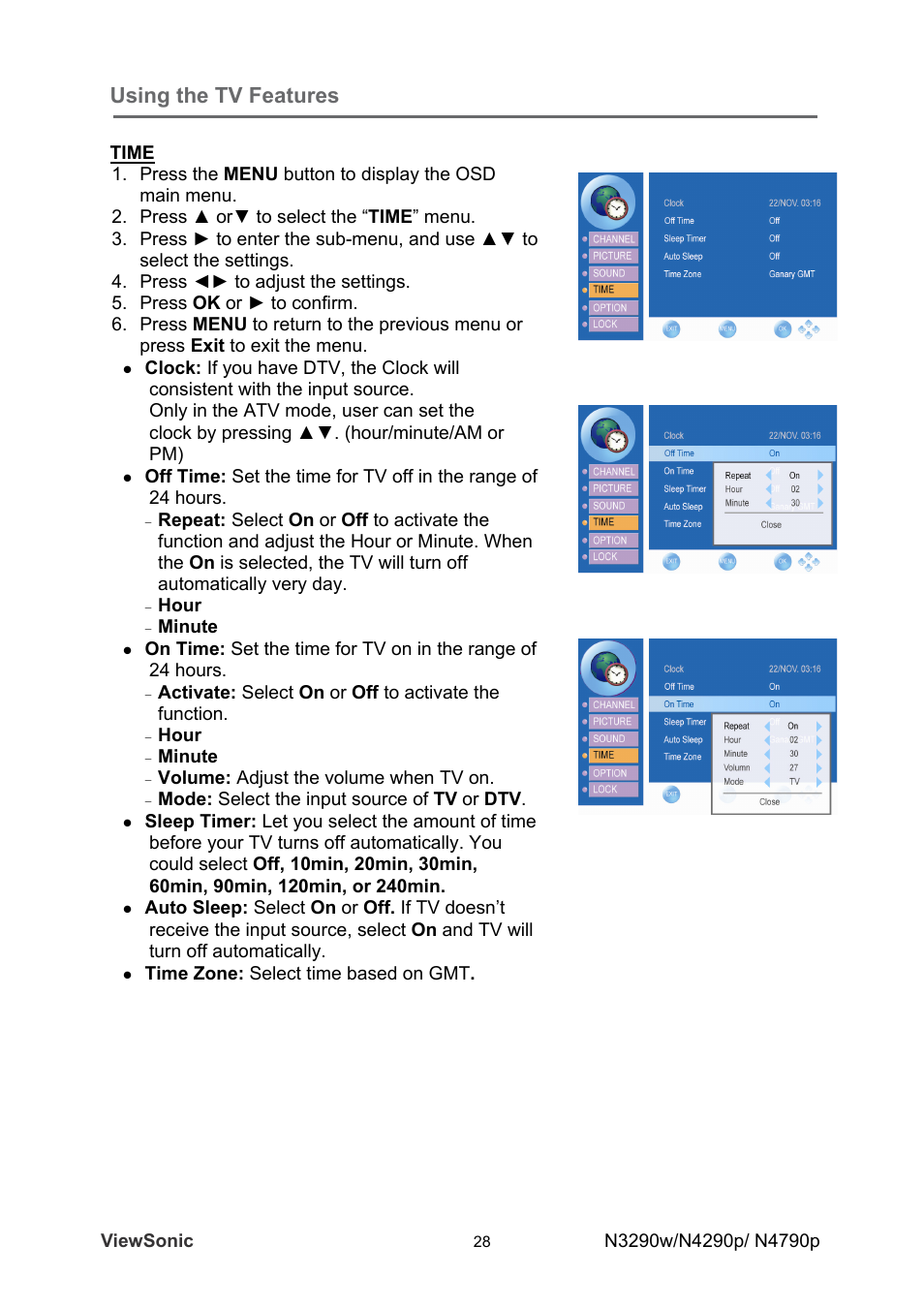 Using the tv features | VIEWSONIC VS12280-1A User Manual | Page 33 / 43