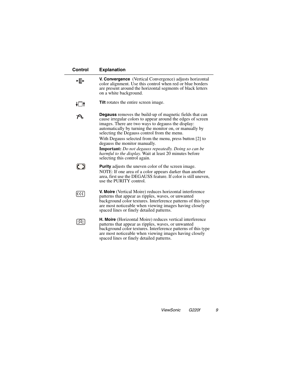 VIEWSONIC G220F User Manual | Page 10 / 19
