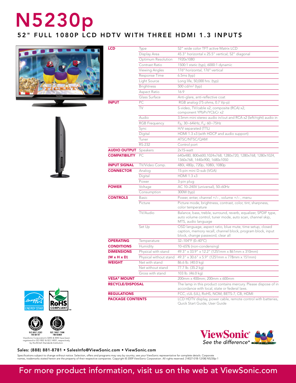 N5230p | VIEWSONIC N5230p User Manual | Page 2 / 2