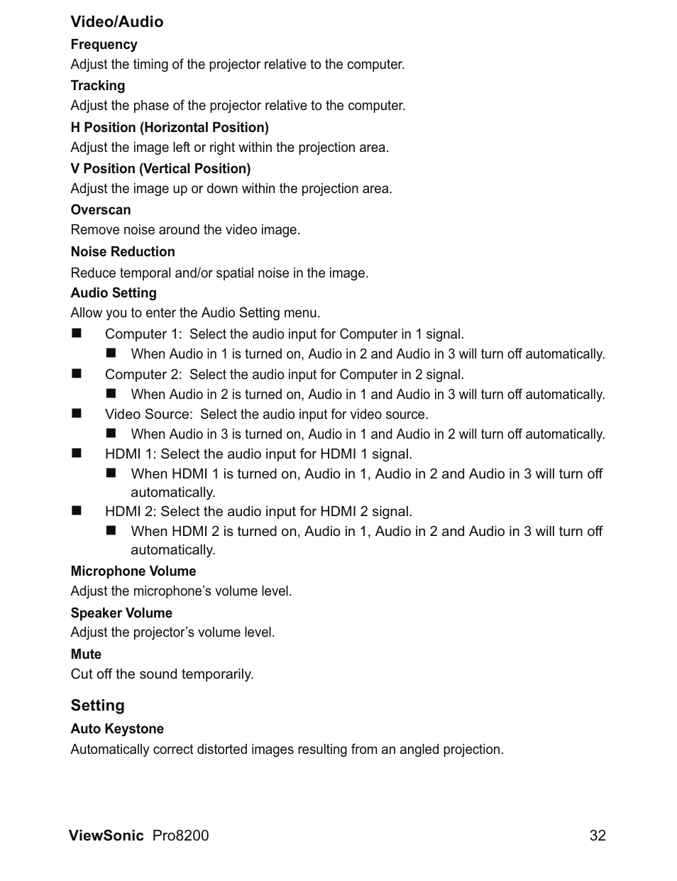 VIEWSONIC DLP Projector Pro8200 User Manual | Page 36 / 57