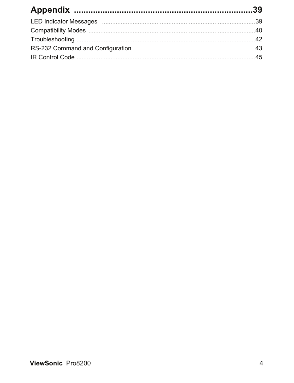 Appendix | VIEWSONIC DLP Projector Pro8200 User Manual | Page 8 / 57