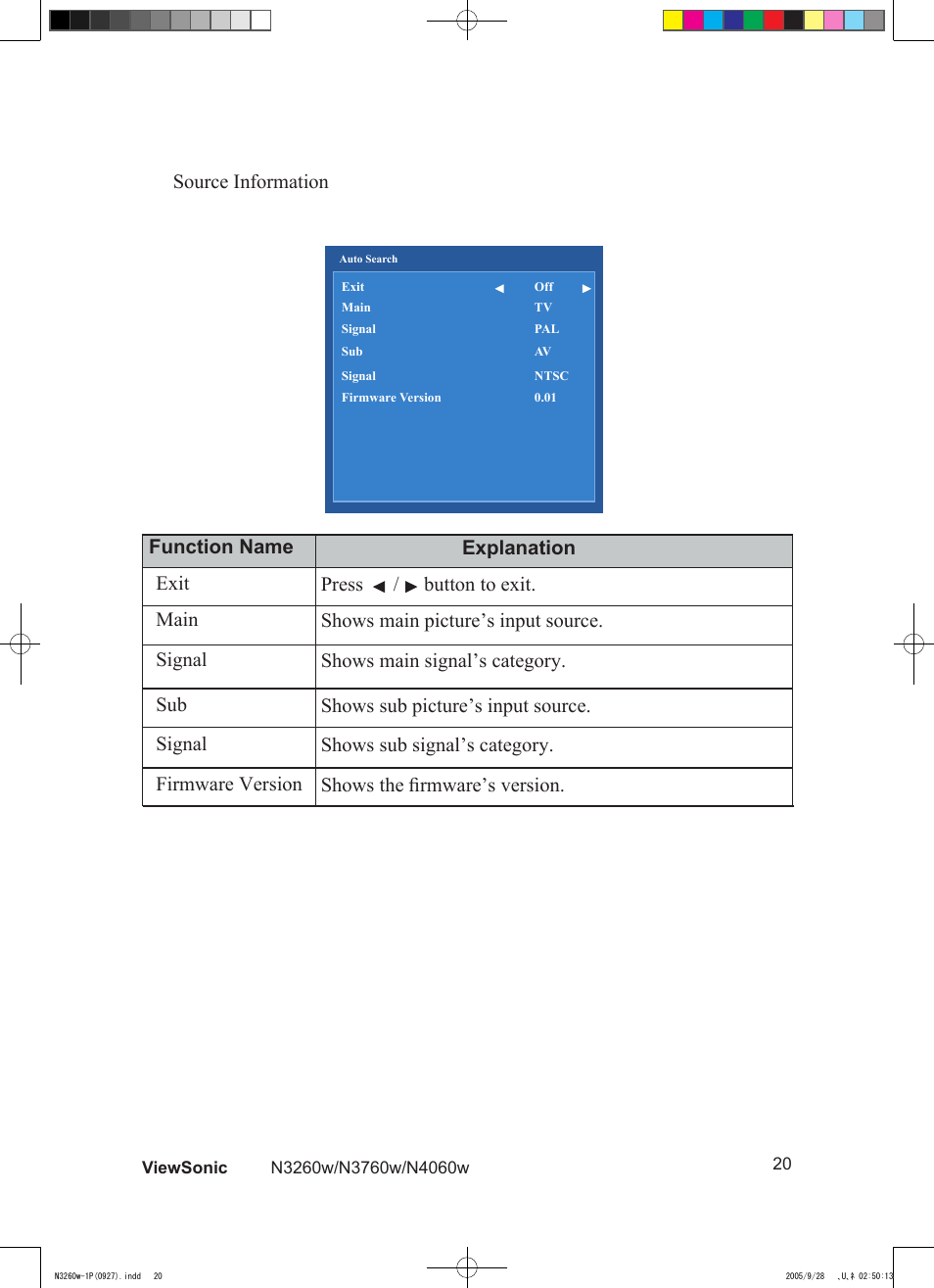 Source information | VIEWSONIC VS10846-1P User Manual | Page 22 / 28