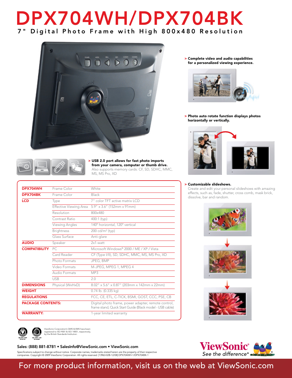 VIEWSONIC DPX704BK User Manual | Page 2 / 2