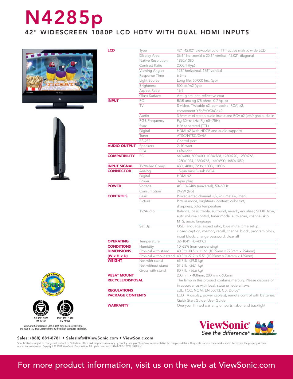 N4285p | VIEWSONIC N4285p User Manual | Page 2 / 2