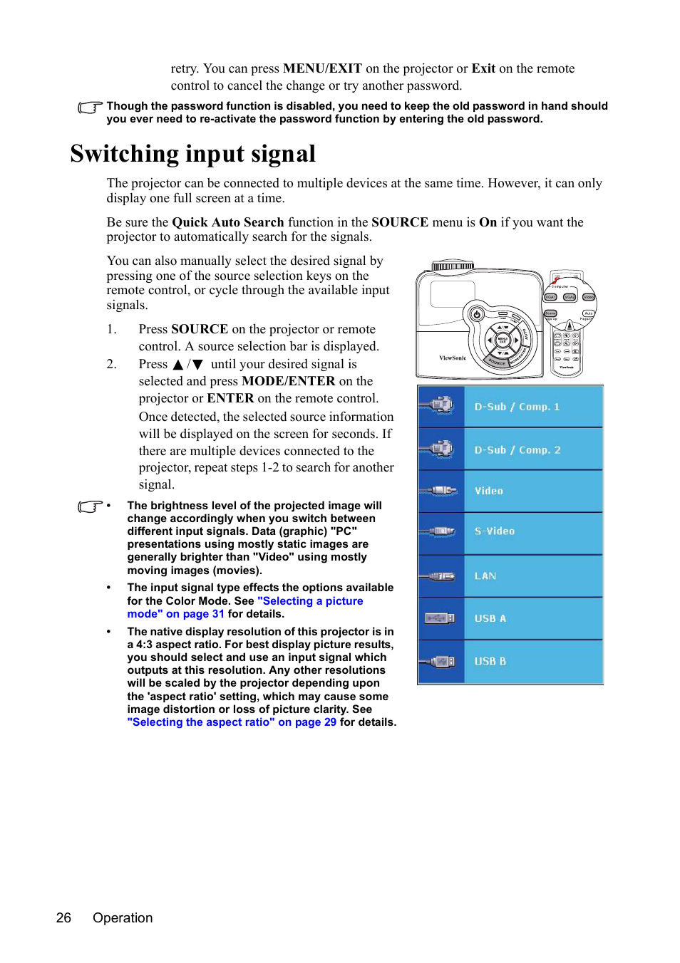Switching input signal | VIEWSONIC PJD7383 User Manual | Page 30 / 95