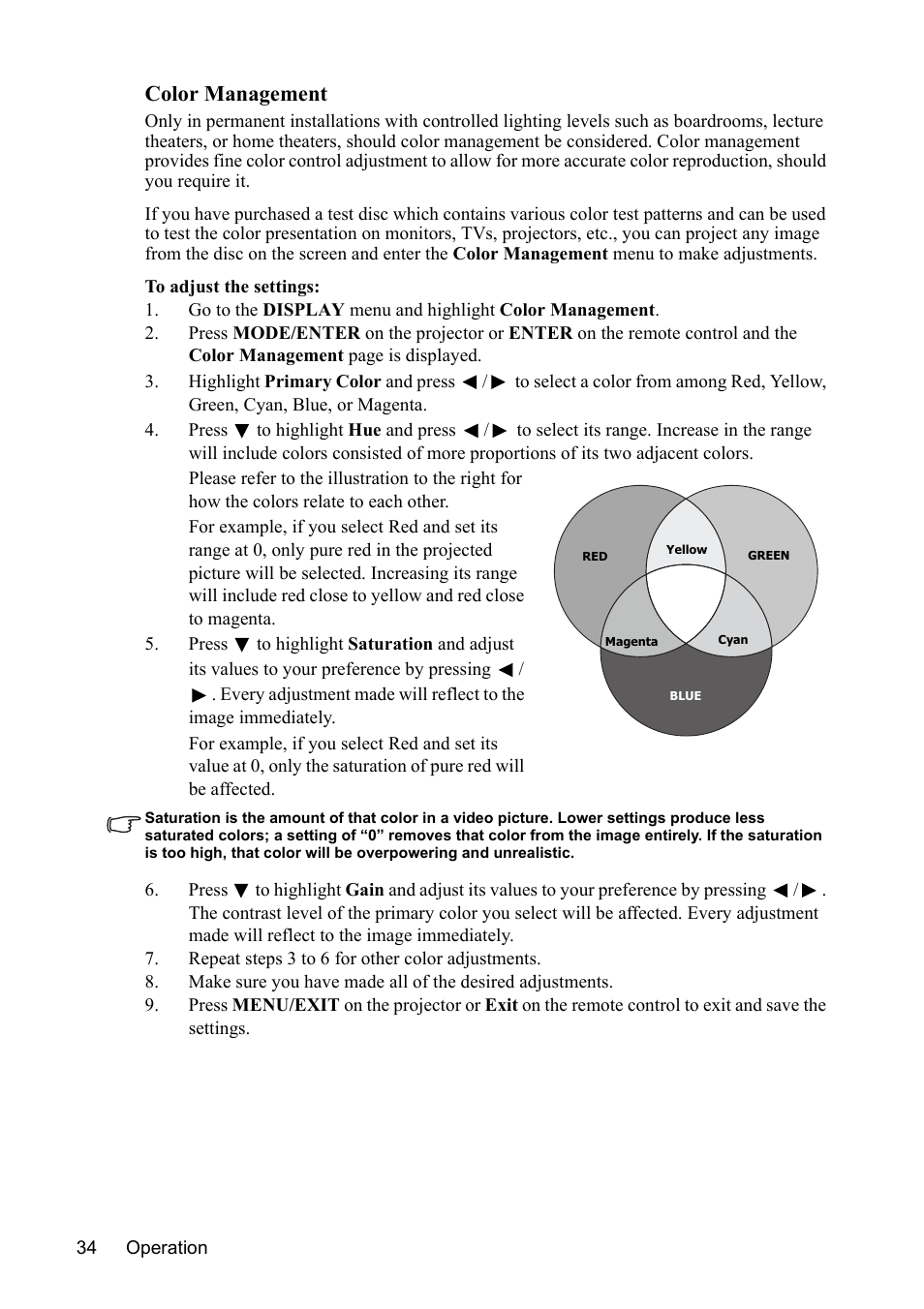 Color management | VIEWSONIC PJD7383 User Manual | Page 38 / 95
