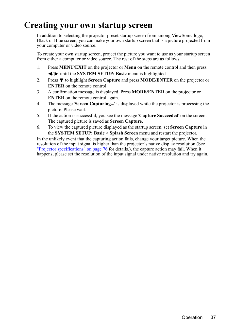 Creating your own startup screen | VIEWSONIC PJD7383 User Manual | Page 41 / 95