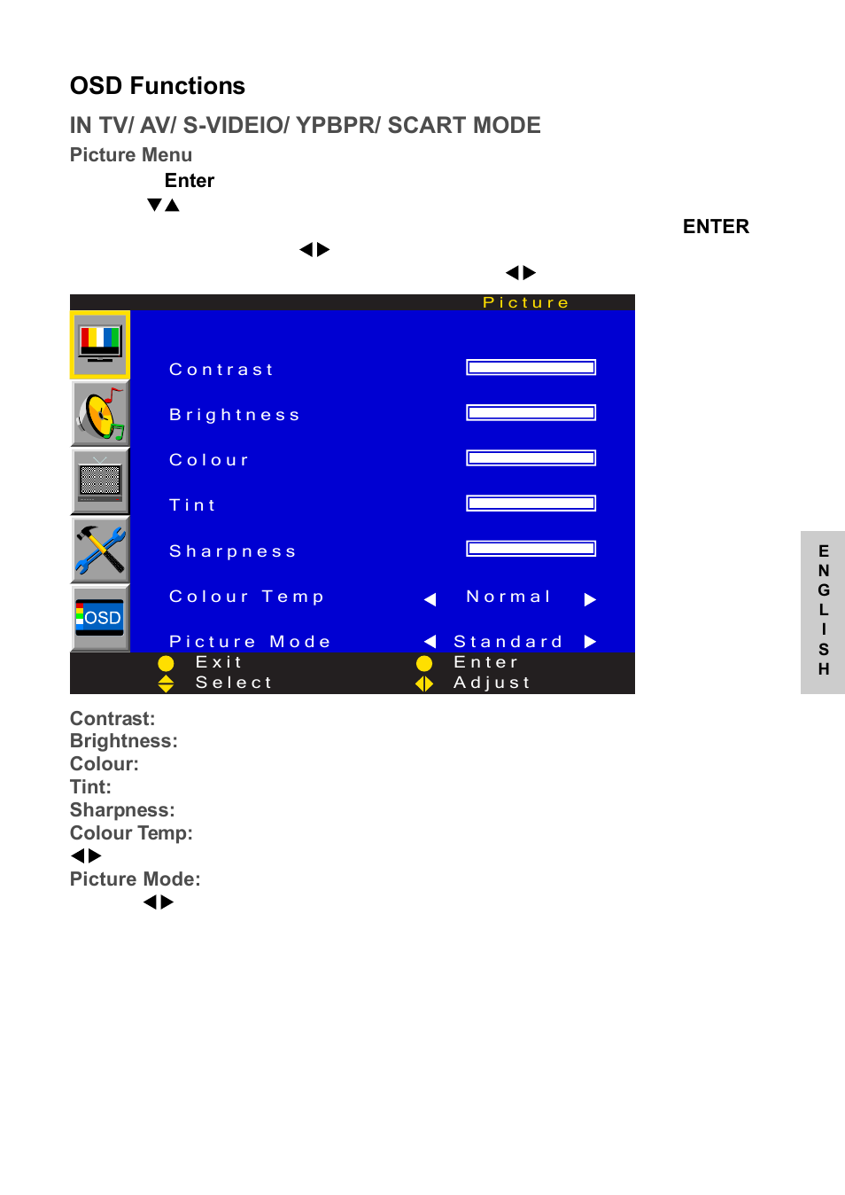 Osd functions | VIEWSONIC NextVision N2010 User Manual | Page 20 / 33