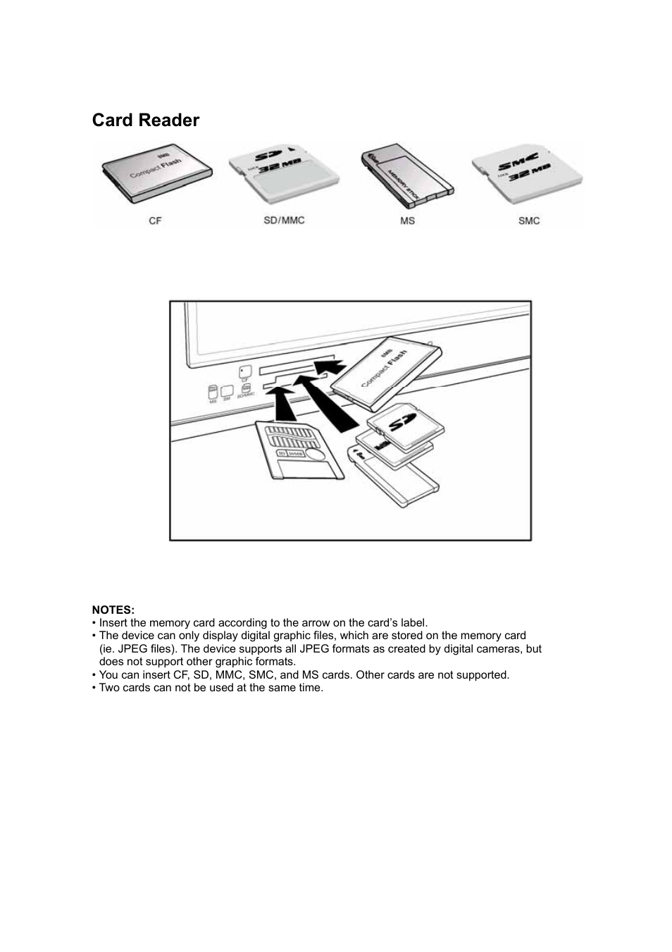 Card reader | VIEWSONIC N3200w User Manual | Page 8 / 30