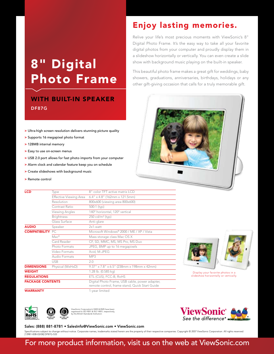 VIEWSONIC DF87G-533 User Manual | 1 page