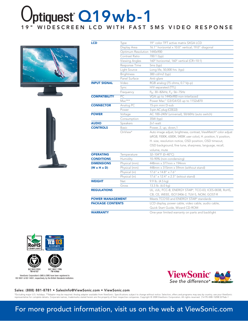 Q19wb-1 | VIEWSONIC Q19wb-1 User Manual | Page 2 / 2