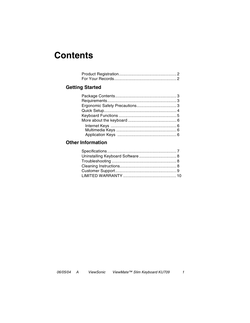 VIEWSONIC KU709 User Manual | Page 2 / 12