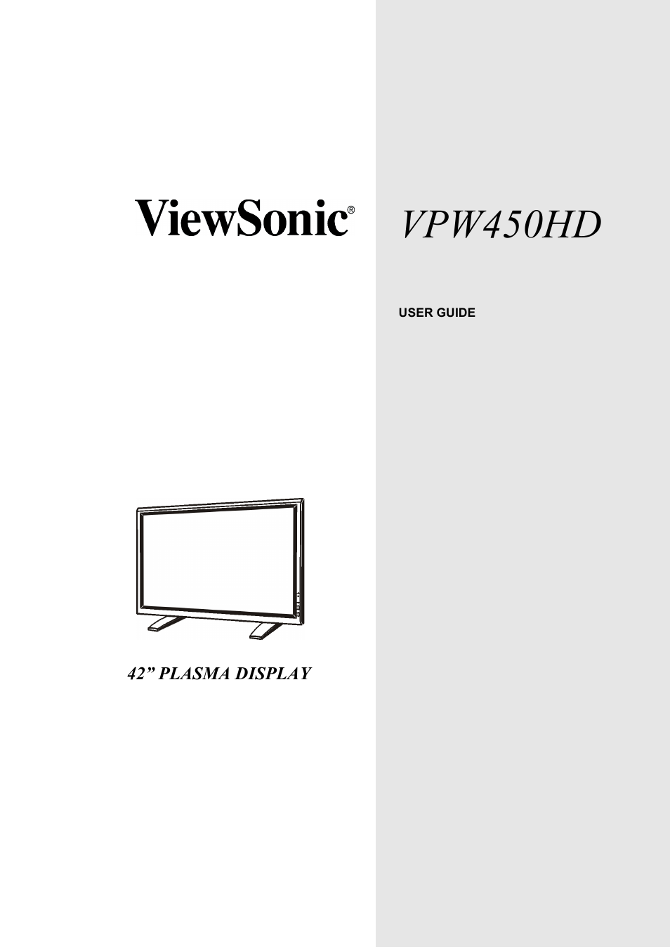 VIEWSONIC VPW450HD User Manual | 48 pages