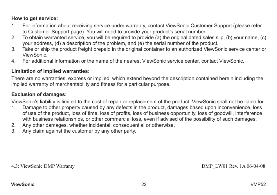 VIEWSONIC VS12840 User Manual | Page 27 / 28