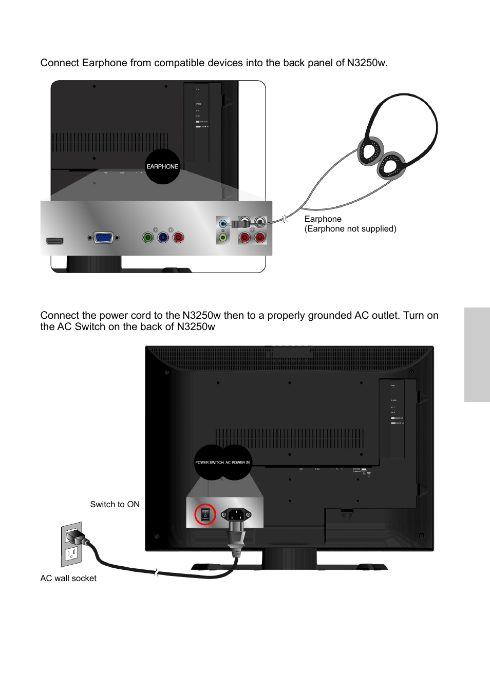 Connect power cable | VIEWSONIC N3250w User Manual | Page 26 / 56
