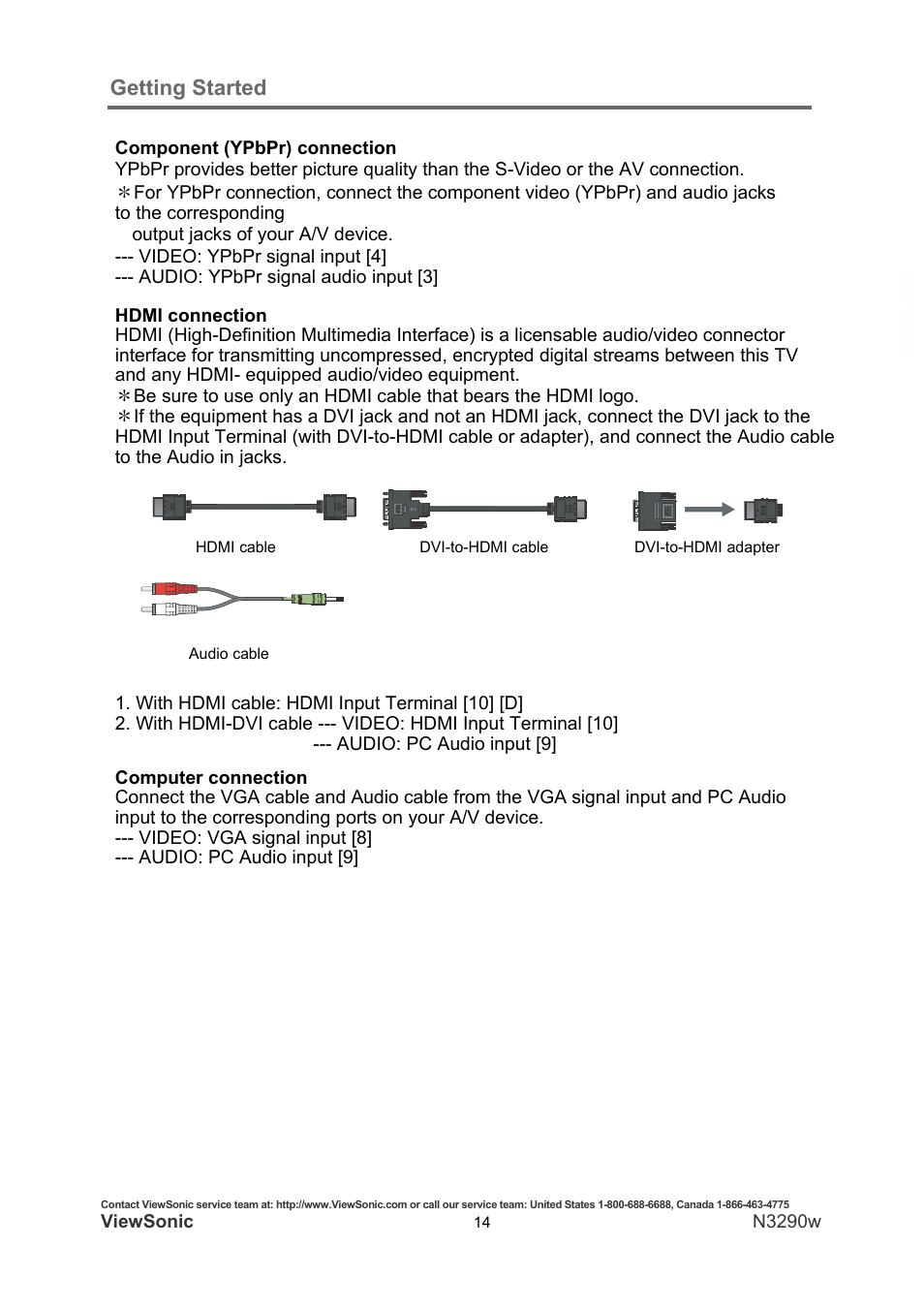 Getting started | VIEWSONIC N3290W User Manual | Page 21 / 42
