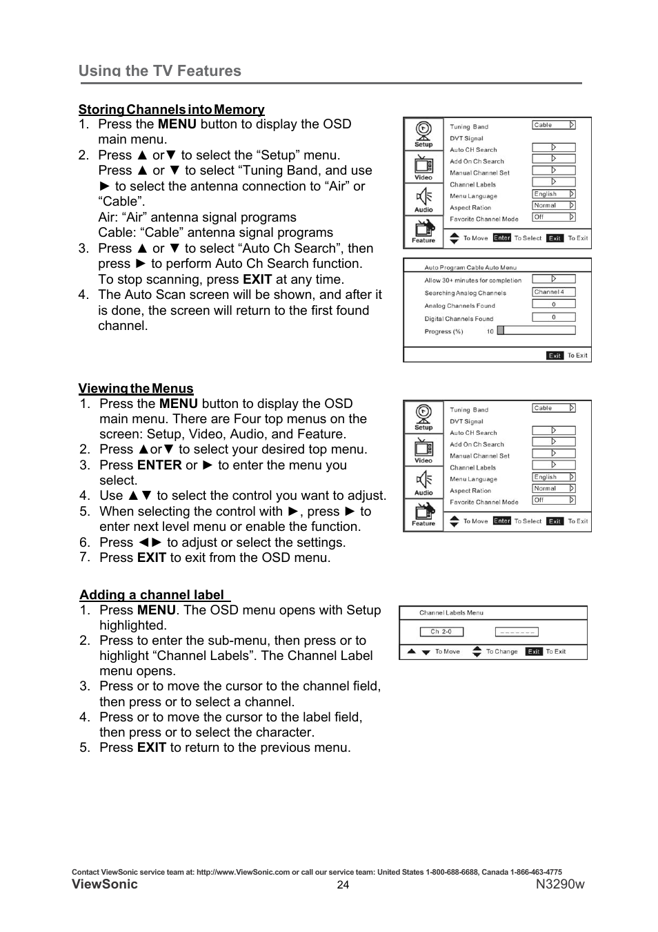Using the tv features | VIEWSONIC N3290W User Manual | Page 31 / 42