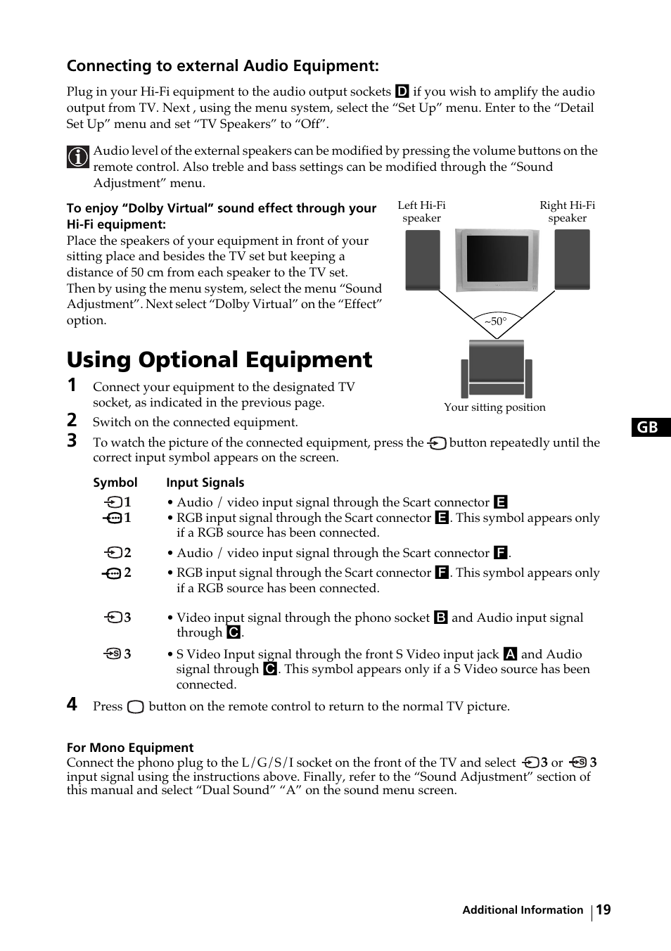 Using optional equipment | Sony KV-29FX64K User Manual | Page 18 / 122