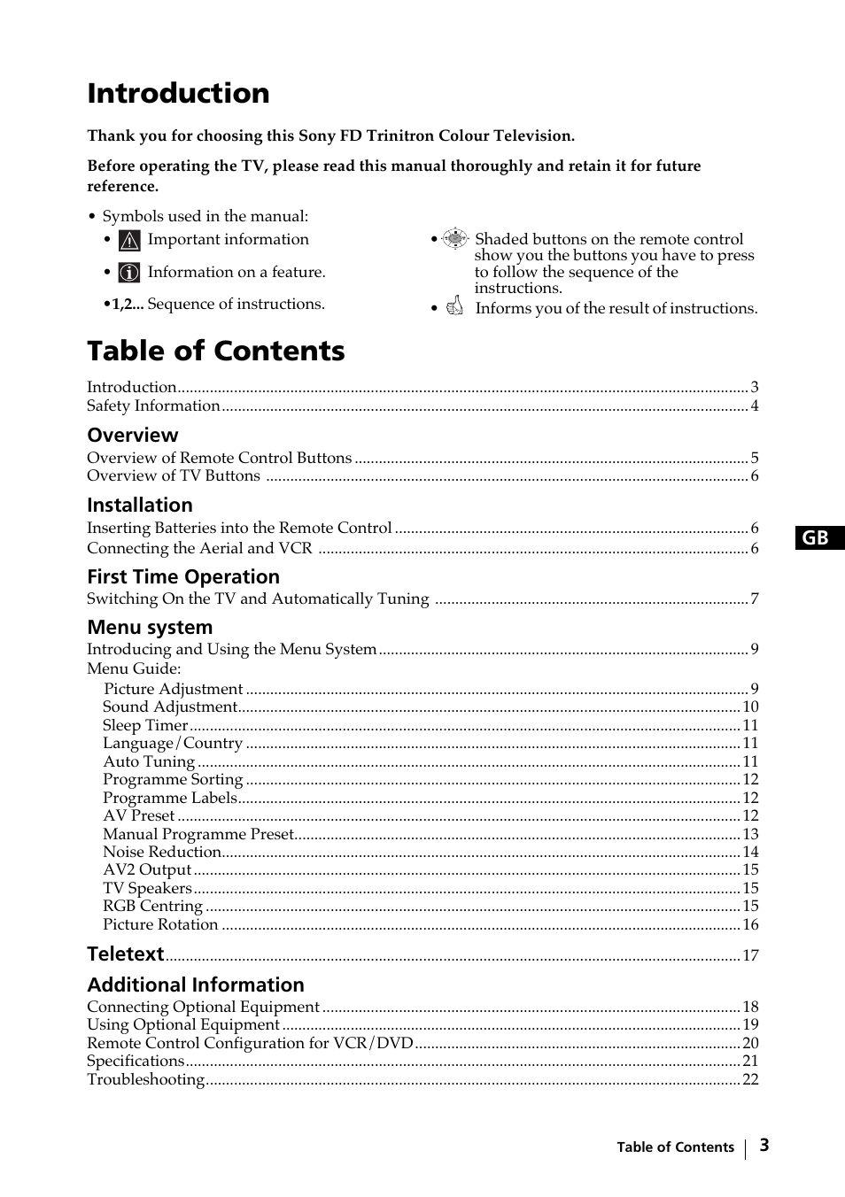 Sony KV-29FX64K User Manual | Page 2 / 122