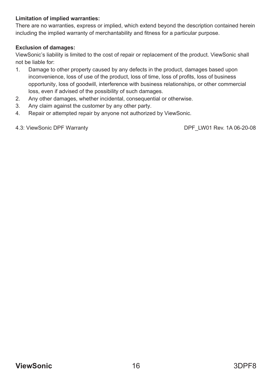 Viewsonic 16 3dpf8 | VIEWSONIC VS13808 User Manual | Page 22 / 23