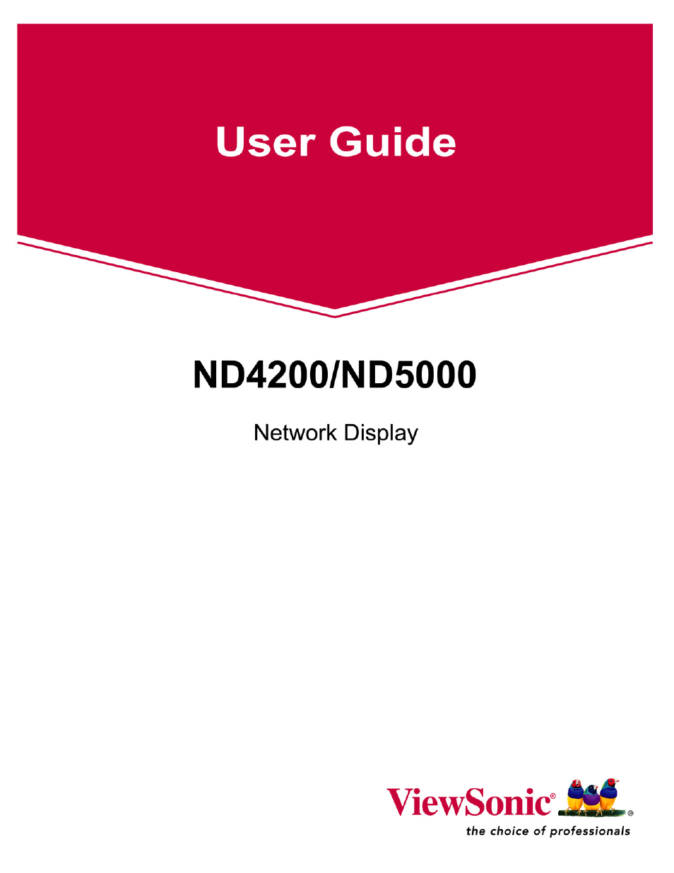 VIEWSONIC ND5000 User Manual | 43 pages
