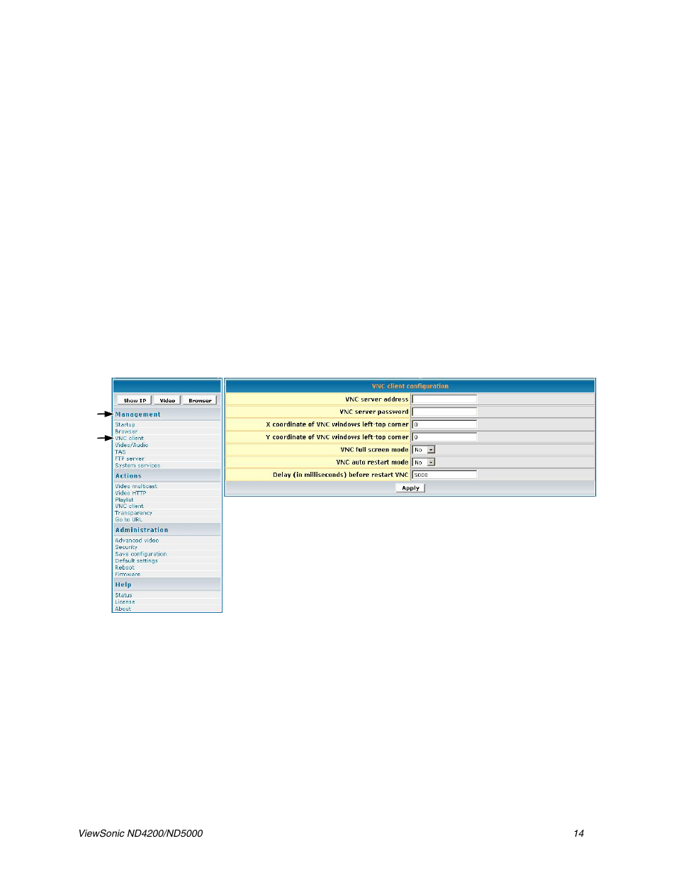 Vnc client | VIEWSONIC ND5000 User Manual | Page 18 / 43