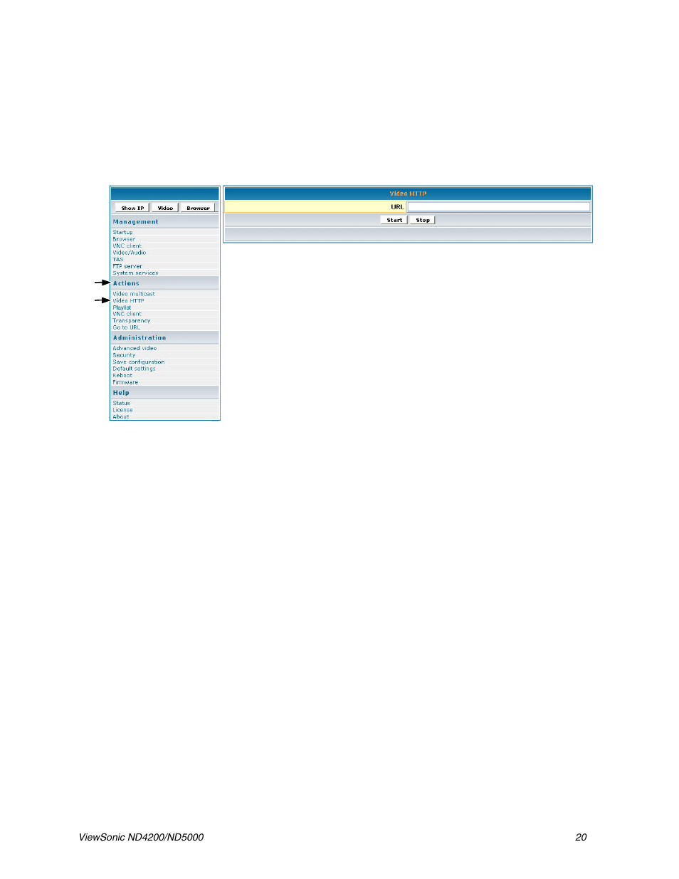 Video http | VIEWSONIC ND5000 User Manual | Page 24 / 43