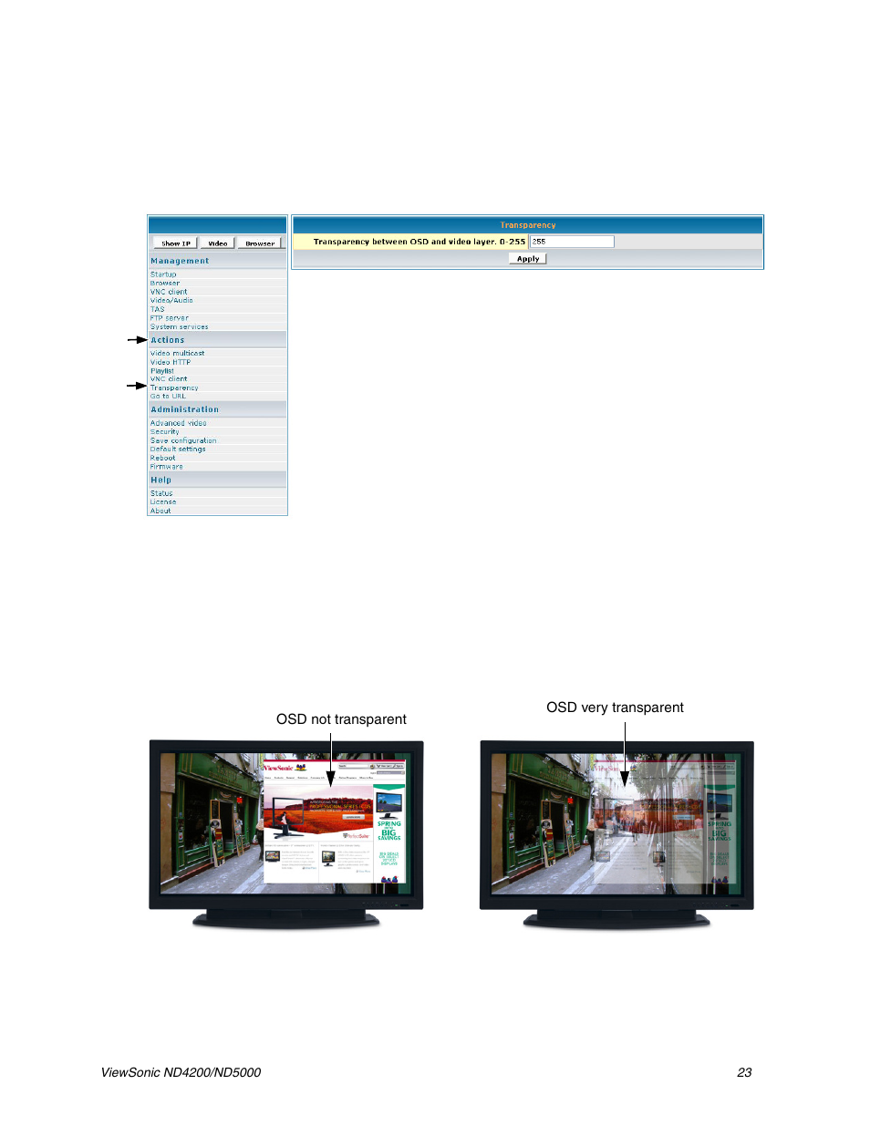 Transparency | VIEWSONIC ND5000 User Manual | Page 27 / 43