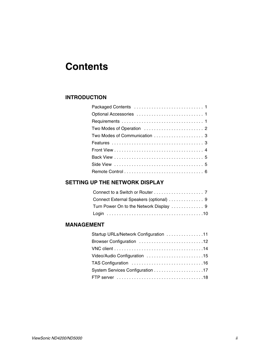 VIEWSONIC ND5000 User Manual | Page 3 / 43