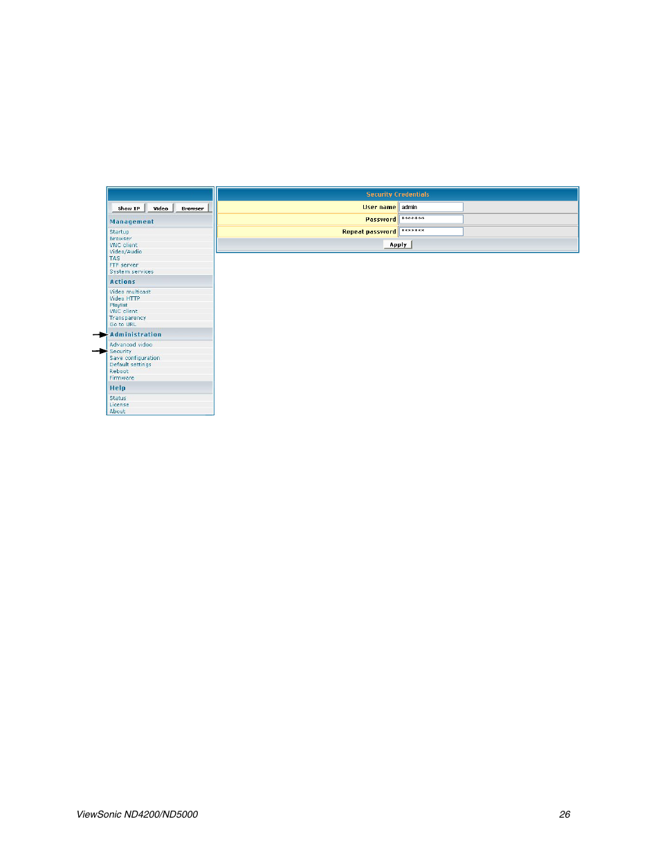 Security | VIEWSONIC ND5000 User Manual | Page 30 / 43