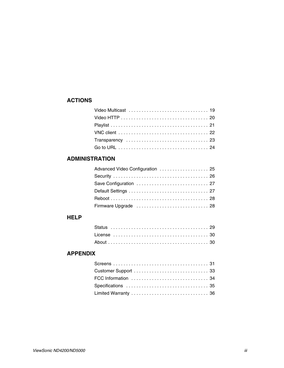 VIEWSONIC ND5000 User Manual | Page 4 / 43