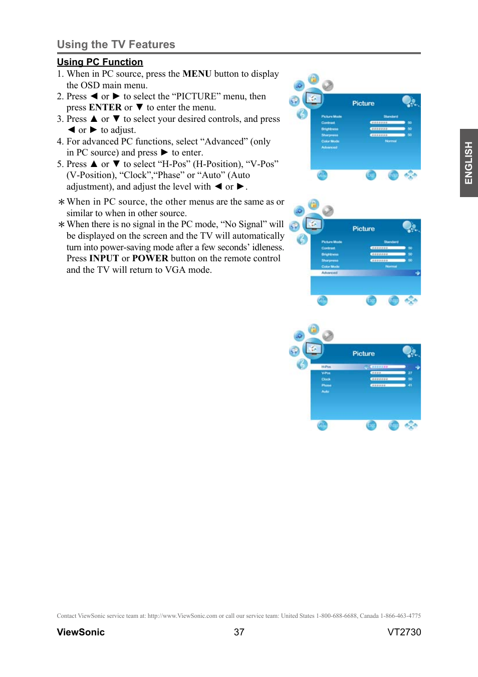 VIEWSONIC VT2730 User Manual | Page 42 / 52