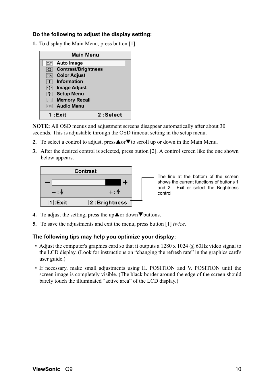 VIEWSONIC Optiquest Q9B User Manual | Page 14 / 23