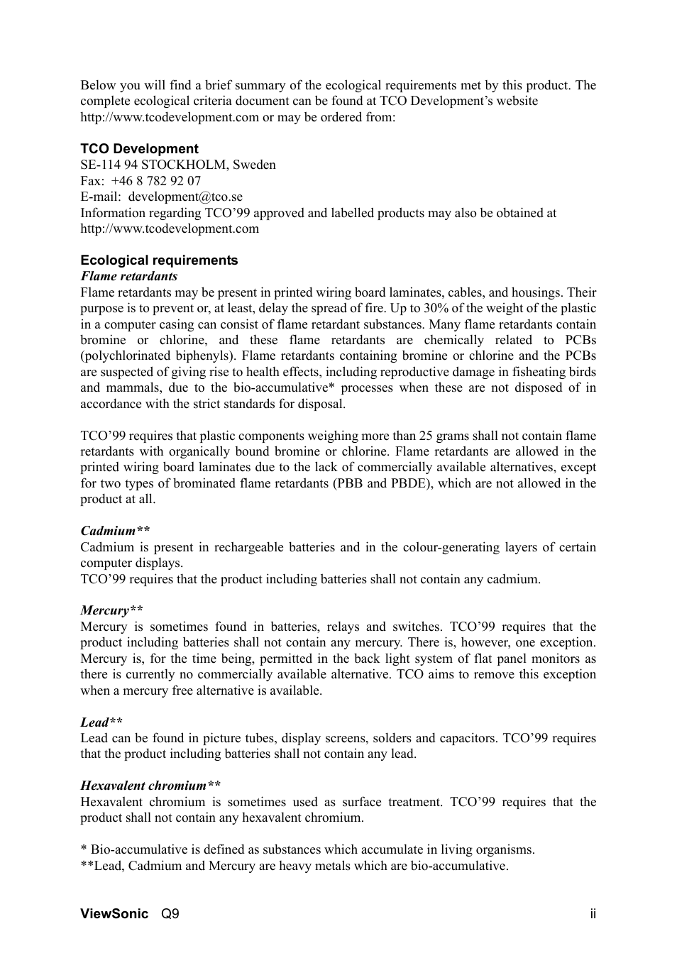 VIEWSONIC Optiquest Q9B User Manual | Page 4 / 23