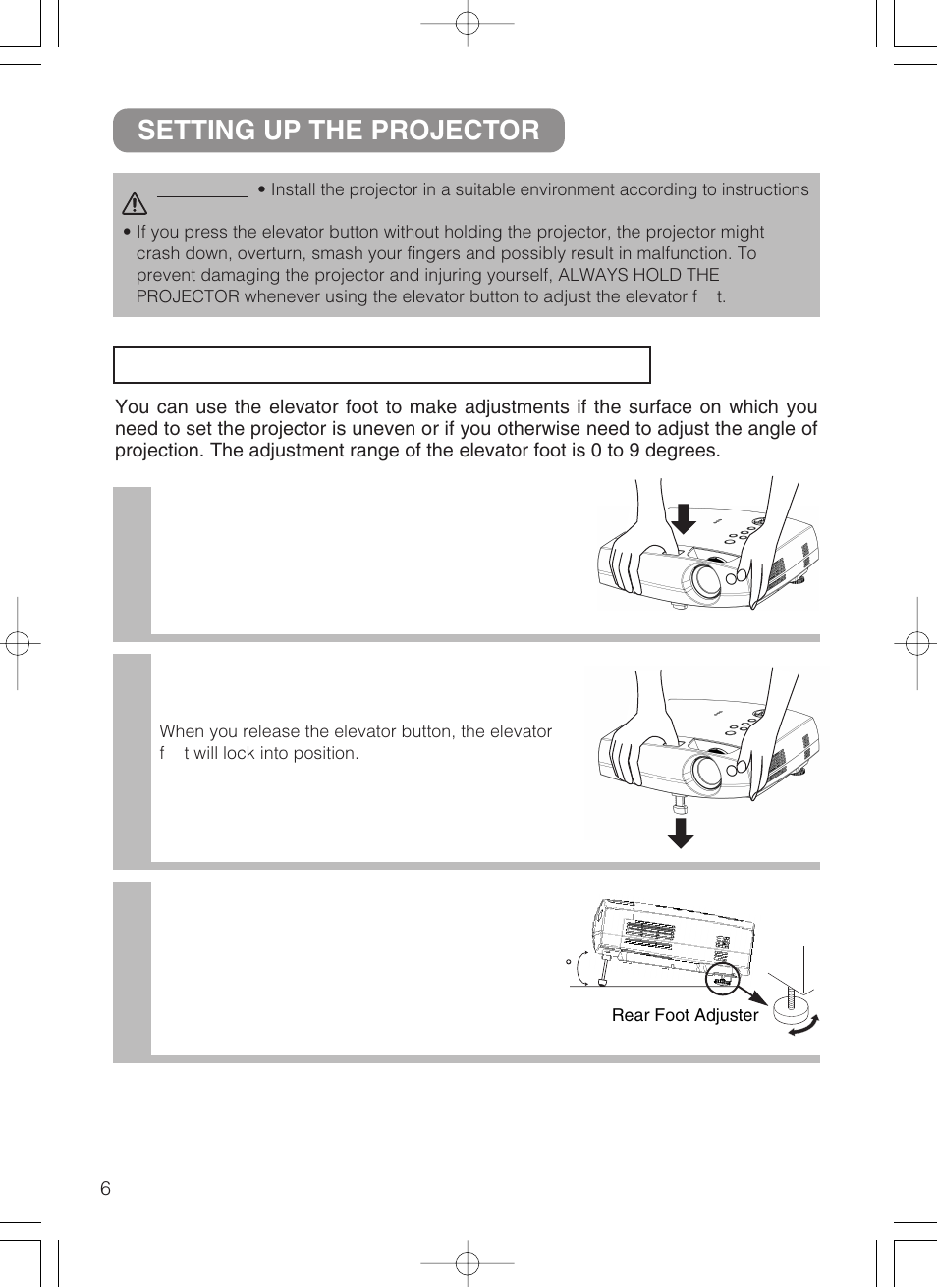 Setting up the projector | VIEWSONIC S50/X50 User Manual | Page 7 / 41