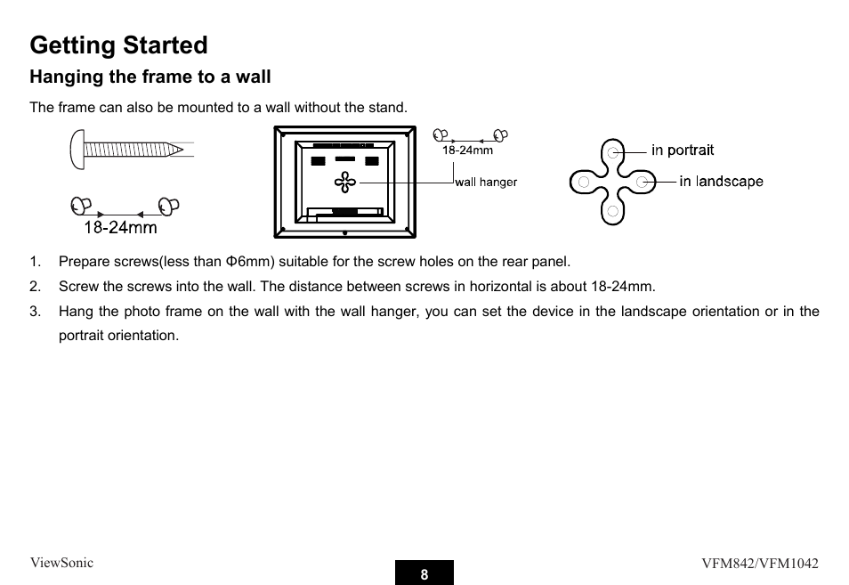Getting started | VIEWSONIC VS13442 User Manual | Page 13 / 37