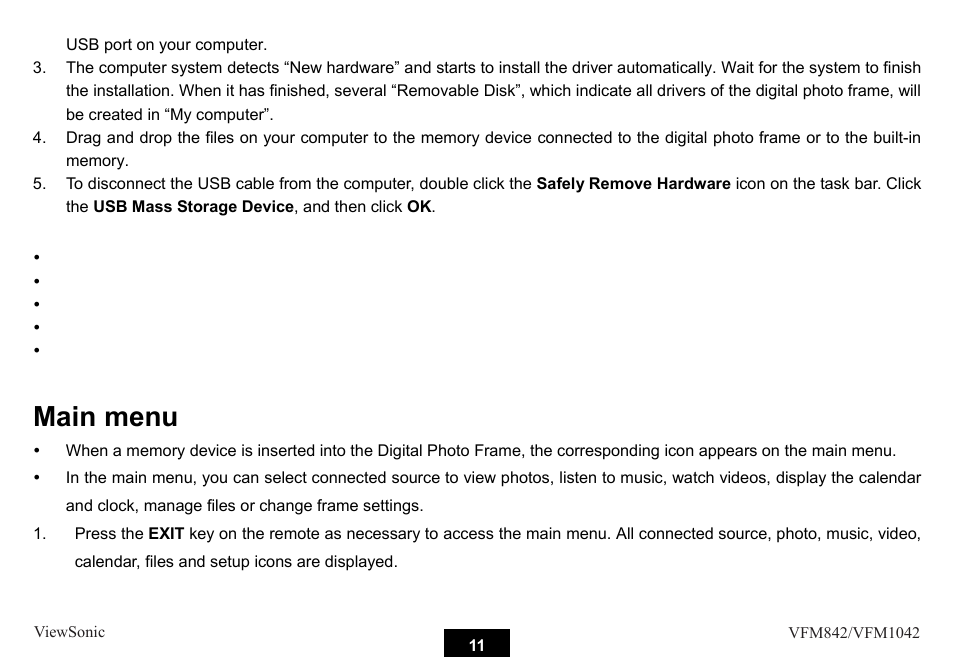 Main menu | VIEWSONIC VS13442 User Manual | Page 16 / 37