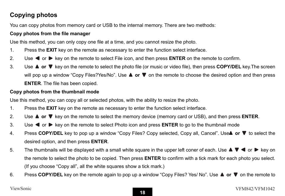 Copying photos | VIEWSONIC VS13442 User Manual | Page 23 / 37