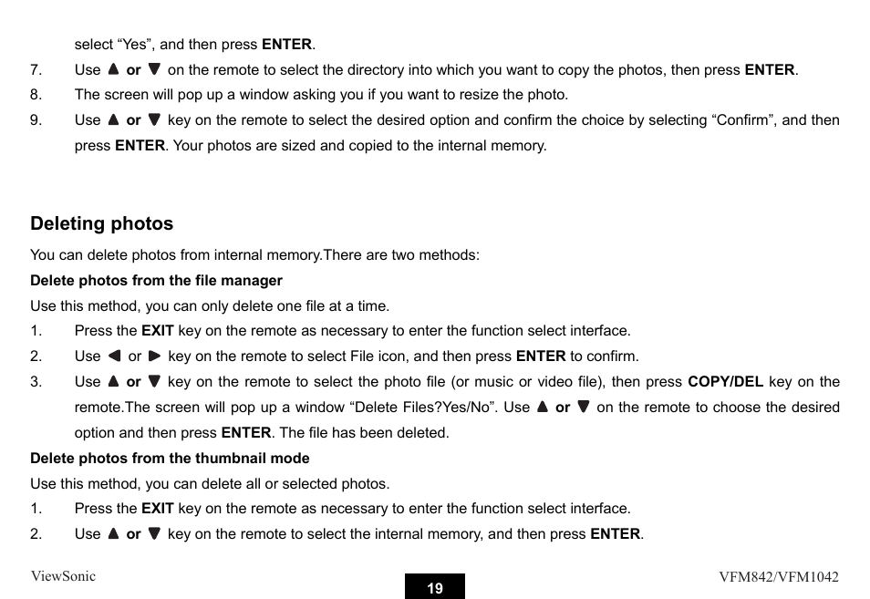 Deleting photos | VIEWSONIC VS13442 User Manual | Page 24 / 37