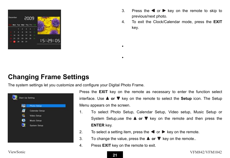 Changing frame settings | VIEWSONIC VS13442 User Manual | Page 26 / 37