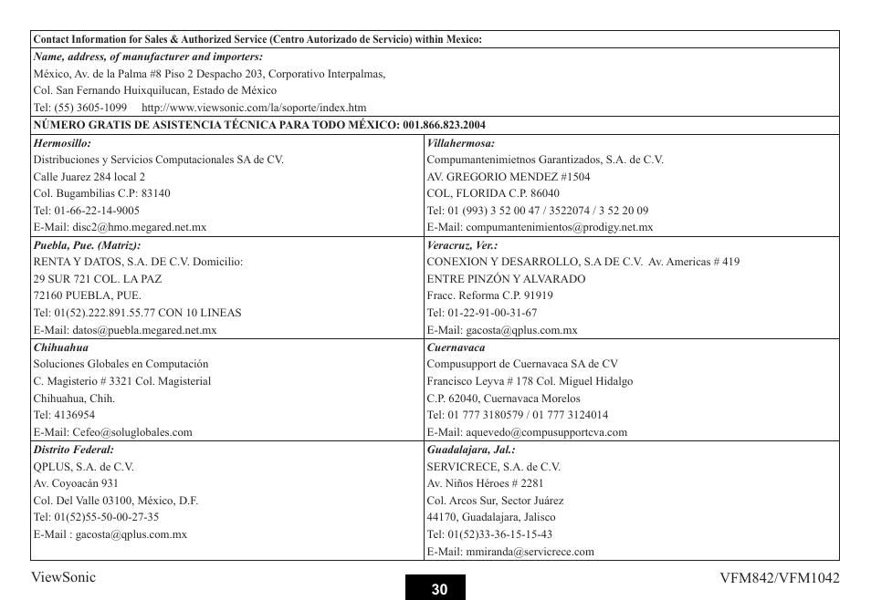 VIEWSONIC VS13442 User Manual | Page 35 / 37