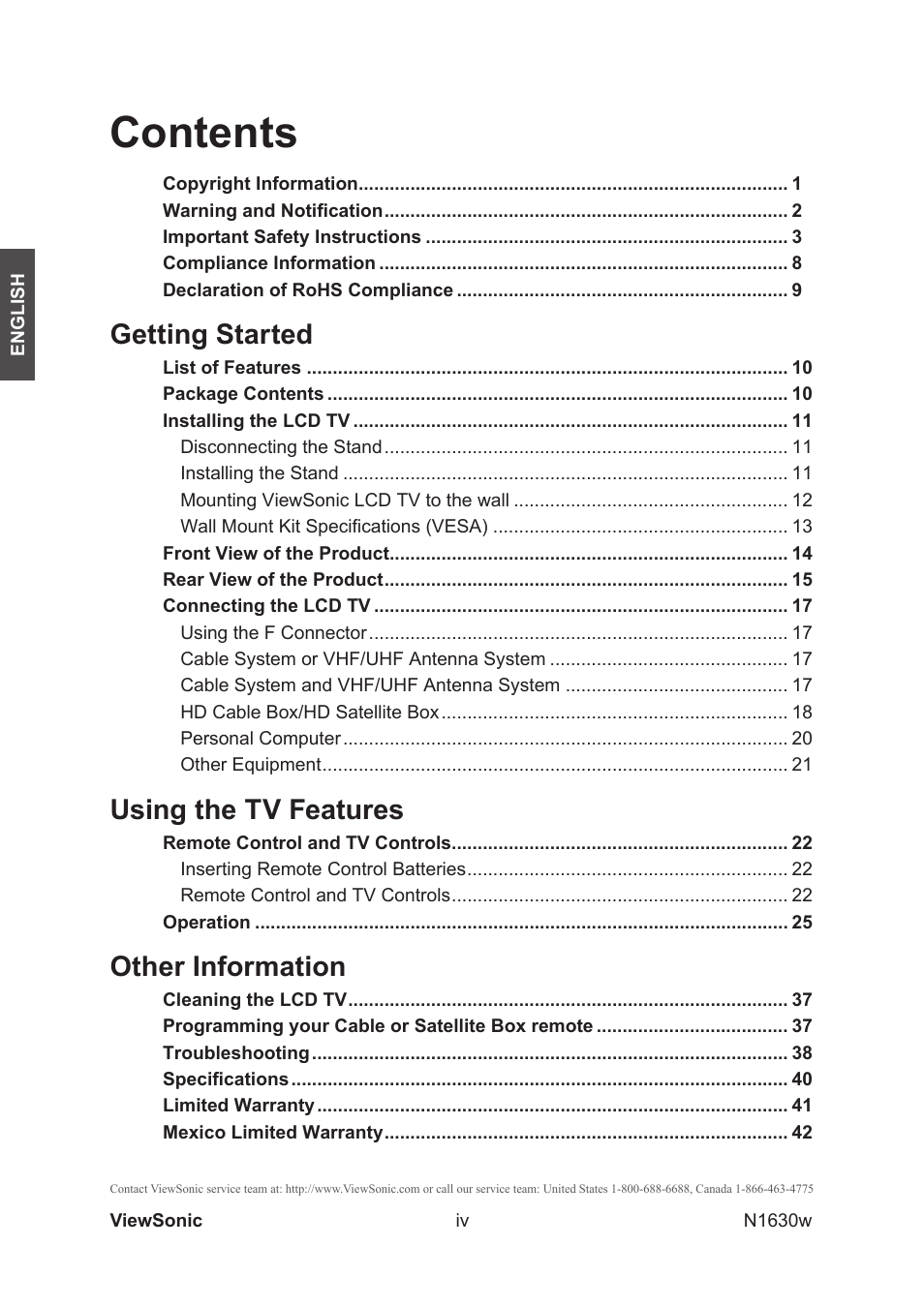 VIEWSONIC VS12114-1M User Manual | Page 5 / 48